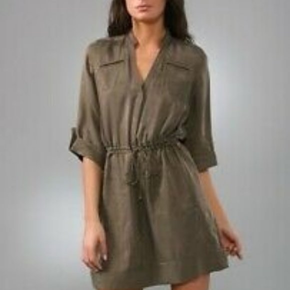 Diane Von Furstenberg olive Dress 8, like new - Picture 2 of 8